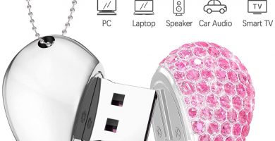 KEXIN 64GB Memoria USB 2.0 Corazón rosa